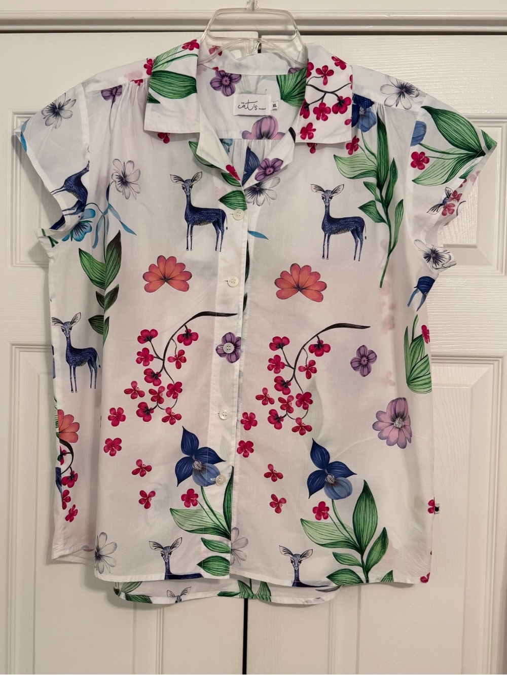 LIKE NEW The Cat’s Pajamas Oh Deer PJs 100% Luxe Pima Cotton XL - Picture 3 of 16